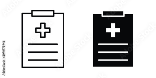 Medical report icon. Linear icon collection. Editable vectors