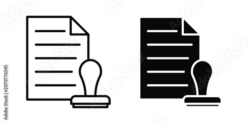 Schilderij op canvas Permit icon. Linear icon collection. Editable vectors