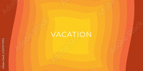 Konstfotografi Vibrant vacation banner, orange gradient background, travel poster template, vec