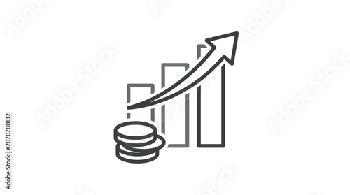 Business bar graph showing financial profit growth.