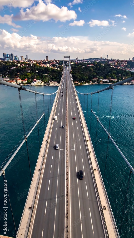 Obraz premium Bosphorus Bridge with Istanbul.