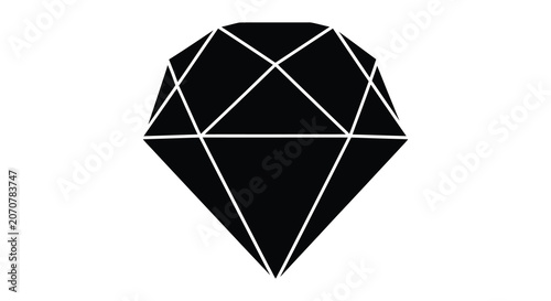 Diamond Silhouette On White Background Geometric Shape Illustration