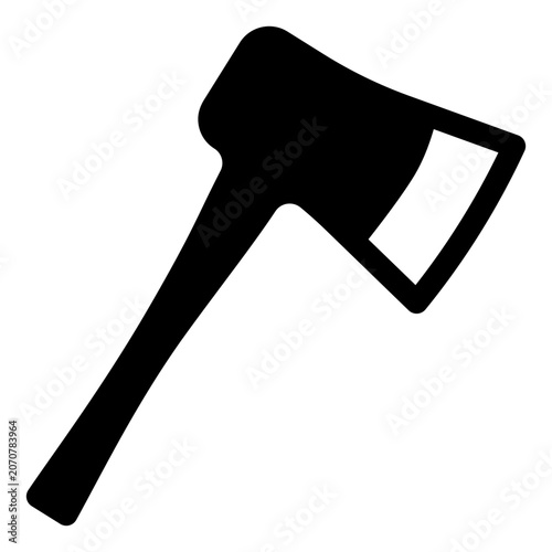 Wood Axe Solid Icon, Tool Weapon, Hatchet Blade, Handle Chop