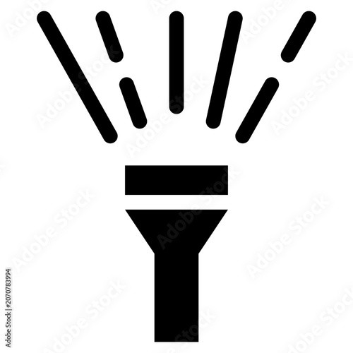 Flashlight Solid Icon, Torch Light, Beam Illumination
