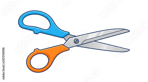 Colorful scissors isolated on white background. Essential cutting tool for school, office, crafting, education, and stationery concepts.