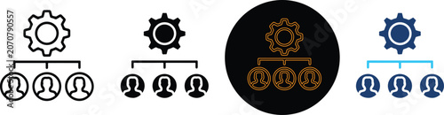 Foto Four Different Styles Of Corporate Management Structure Icons