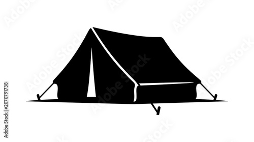 Black military field tent with flysheet
