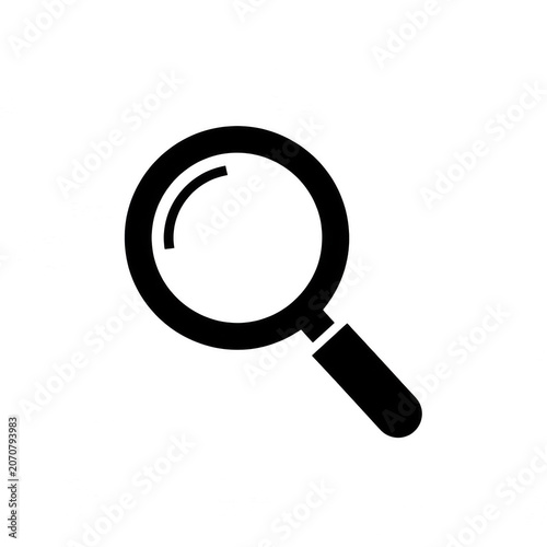 Magnifying glass search icon UI element with magnifying, detective