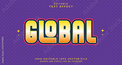 Editable text style effect - Global text style theme.