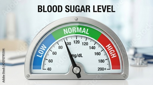 Close-up of blood sugar level meter on a table