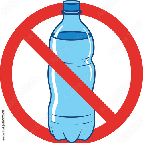 No Plastic Bottle Forbidden Sign