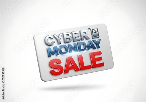 Cyber monday sale sign 3d rendering
