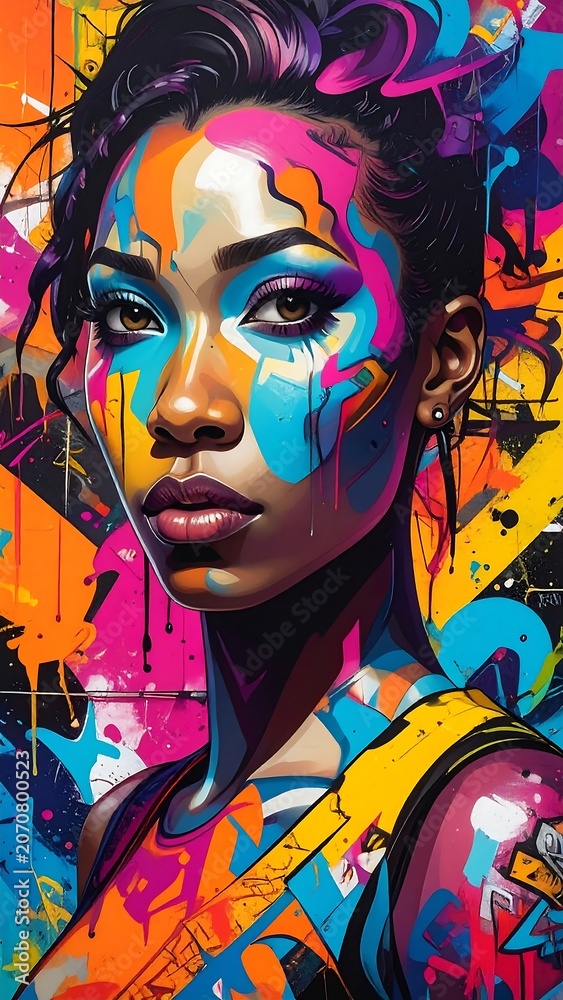 Fototapeta premium Colorful Portrait Art.