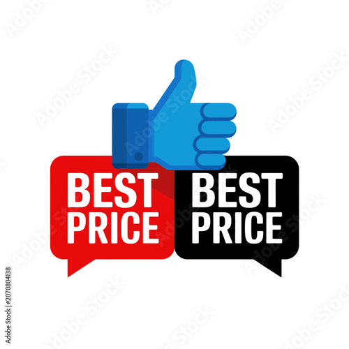 Best price promotion labels with like sign discount shopping
