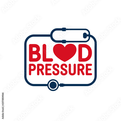 Blood pressure health medical icon with pressure, stethoscope