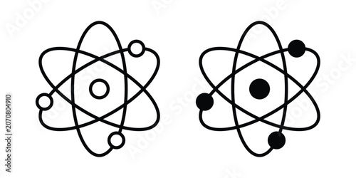 Tableau sur toile atom sign silhouette and outline pack