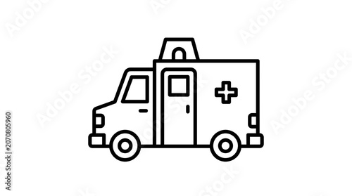 Ambulance vehicle icon with medical cross symbol