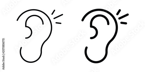Obraz na plátně Hearing icon silhouette and outline pack