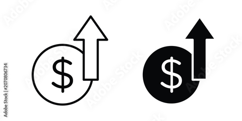 Foto high cost icon silhouette and outline pack