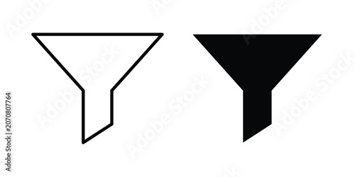 Sales funnel icon silhouette and outline pack