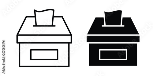Schilderij op canvas Voting icon silhouette and outline pack