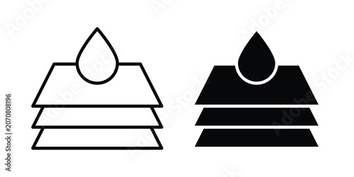 Fotografie Water filtration icon silhouette and outline pack