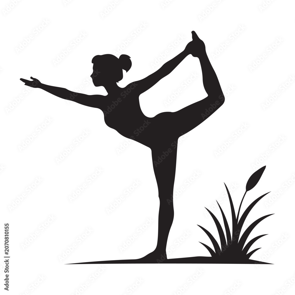 Fototapeta premium Yoga Lifestyle Vector Silhouette Symbol Illustration Design Concept Idea