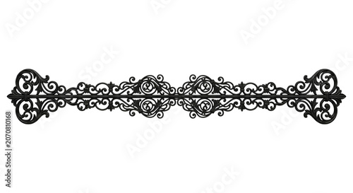 Konstfotografi Ornate black wrought iron decorative horizontal divider element