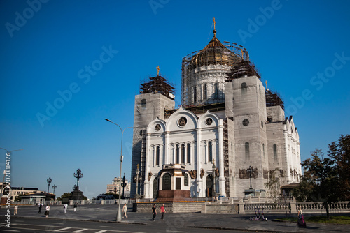 Photography The Cathedral of Christ the Savior in Moscow during its restoration