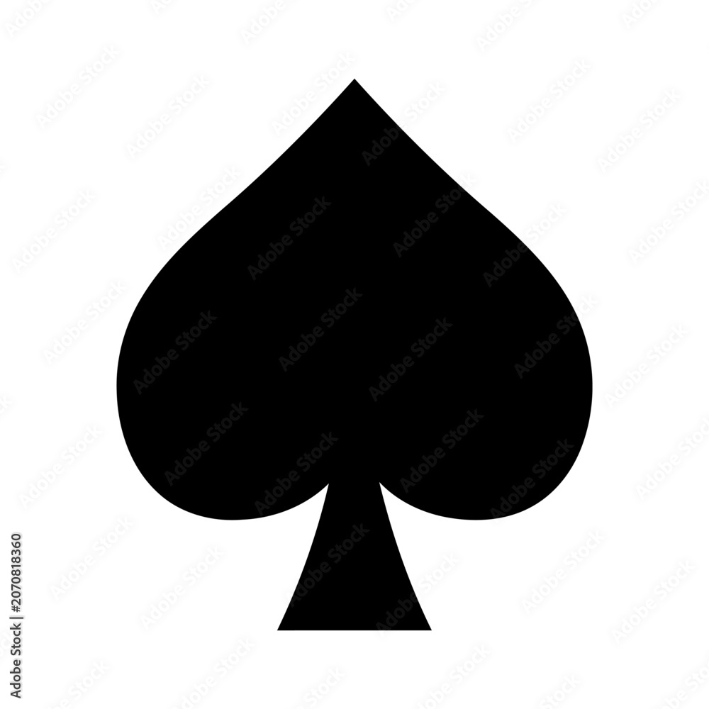 Fototapeta premium Black Spade Playing Card Suit Icon on White Background