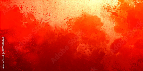 Fotografie Fiery abstract background with textured brush strokes and gradient of red and orange tones creating a dramatic and energetic feel, suitable for a design element or digital art