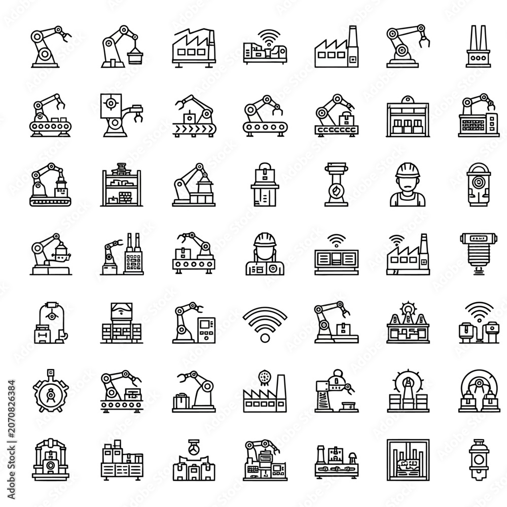 Fototapeta premium Collection of Industrial and Construction Icons.