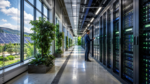 Sustainable green data center with efficient technology