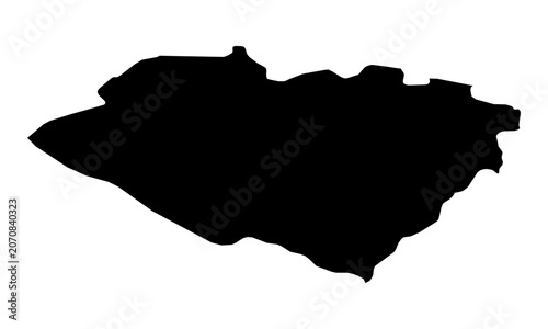 Konstfotografi A contour map of Qashqadaryo. Uzbek region silhouette