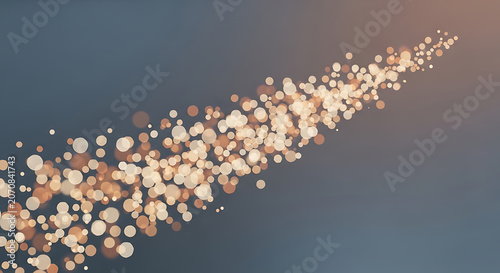 Blurred circular lights against a gradient blue and orange background bokeh circles