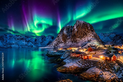 Arora light in the mountains