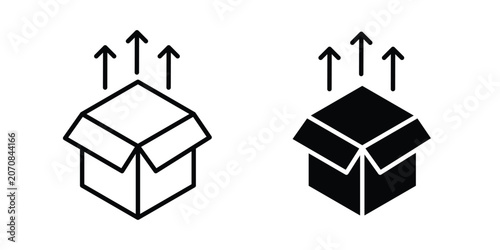 Fotografía Product release icon. Set of black vectors
