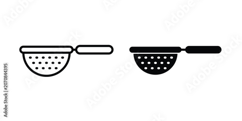 Foto sieve icon. Set of black vectors