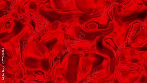 Red abstract liquid swirl background with flowing shapes