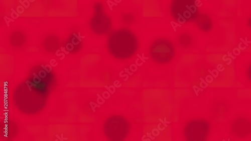 Red background with blurred circles creating a vibrant pattern