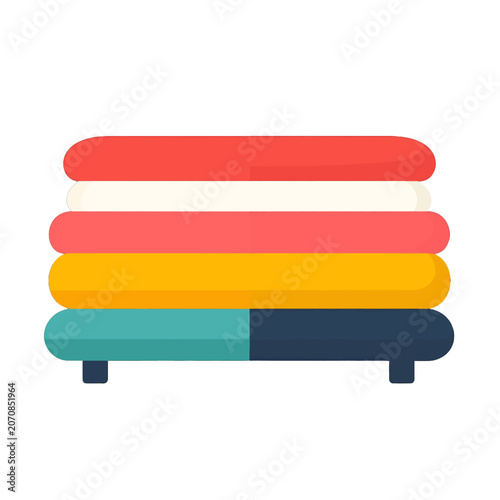 A stack of colorful folded fabric items on a surface