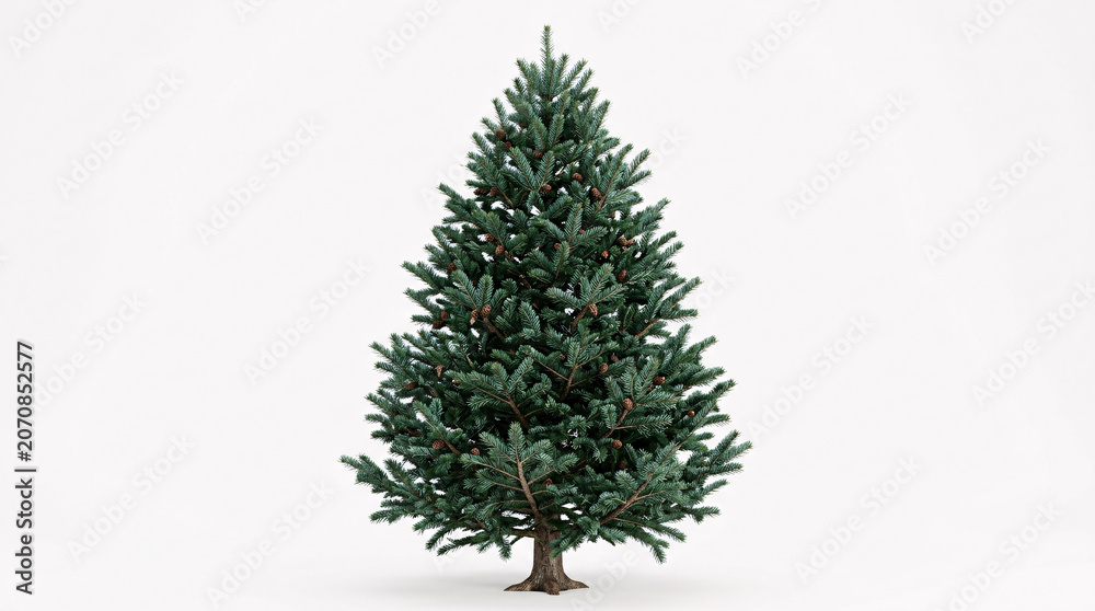 Fototapeta premium Christmas tree on white background