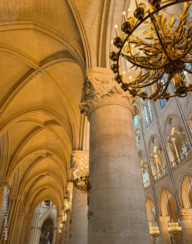 beautiful large religious stone building, view inside
