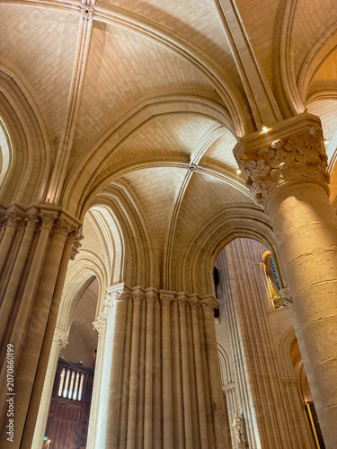 beautiful large religious stone building, view inside