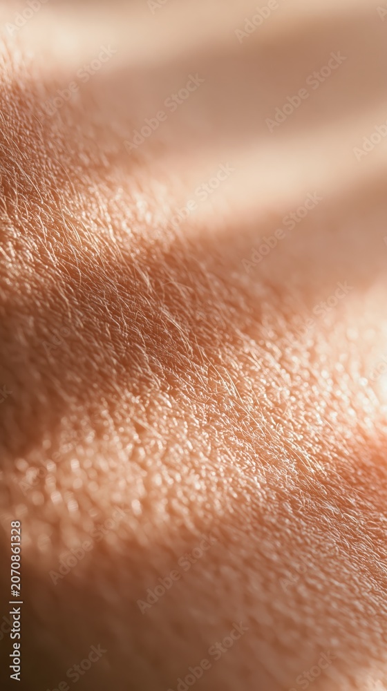 Fototapeta premium Extreme macro photograph of healthy young human skin texture with fine hairs and pores