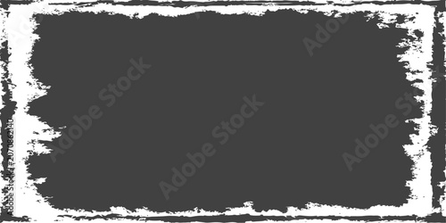 Obraz na plátně Grunge distressed border on dark background abstract white textured frame overla