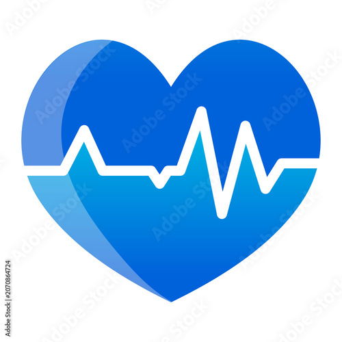 Tableau sur toile Png heart with cardiograph icon, medical illustration on transparent background