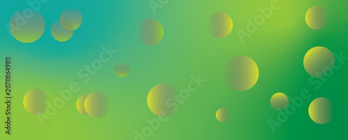 Obraz na płótnie Geometric colorful background of green and blue circles  banner
