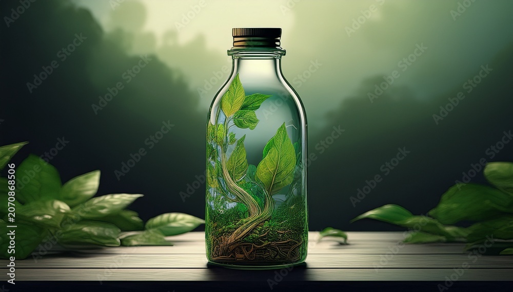 Obraz premium eco friendly glass bottle packaging