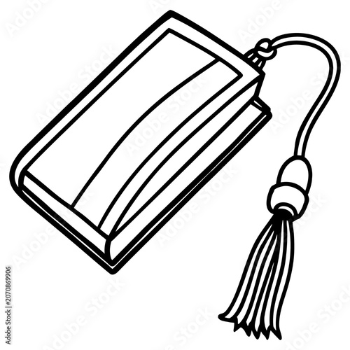 Elegant small book with hanging tassel bookmark isolated icon design.